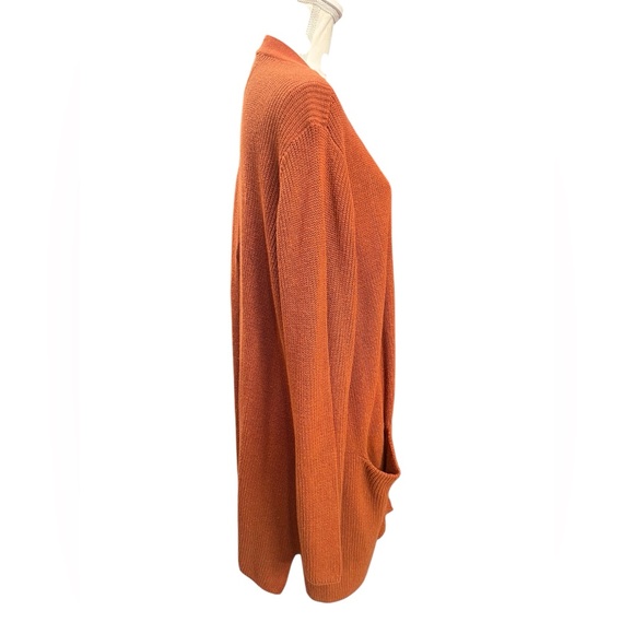 GAP Open-Front Ribbed Cardigan Sweater XXL Rust Orange - Picture 5 of 9